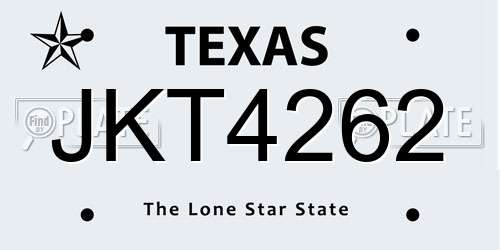 JKT4262 Texas License Plate