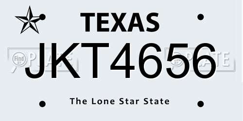 JKT4656 Texas License Plate