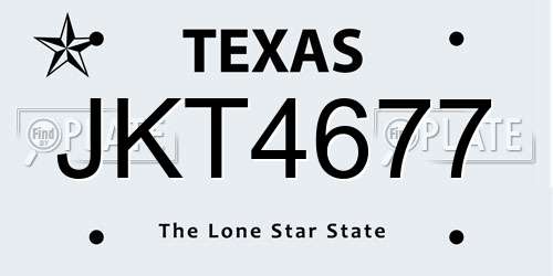 JKT4677 Texas License Plate