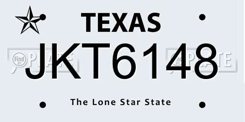 JKT6148 Texas License Plate