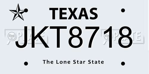 JKT8718 Texas License Plate
