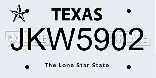 JKW5902 Texas License Plate