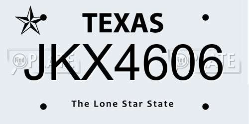 JKX4606 Texas License Plate