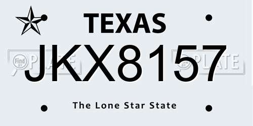 JKX8157 Texas License Plate
