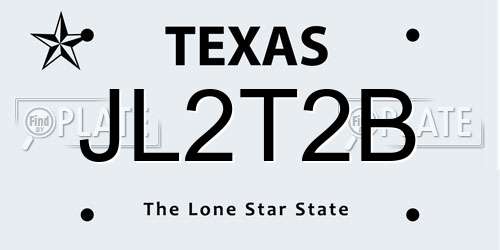JL2T2B Texas License Plate