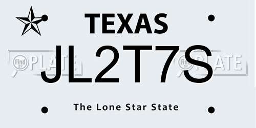 JL2T7S Texas License Plate