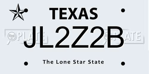 JL2Z2B Texas License Plate