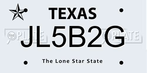JL5B2G Texas License Plate
