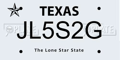 JL5S2G Texas License Plate