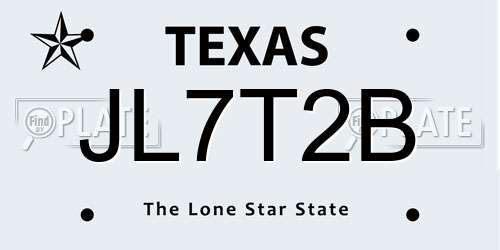 JL7T2B Texas License Plate