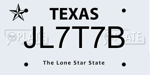 JL7T7B Texas License Plate