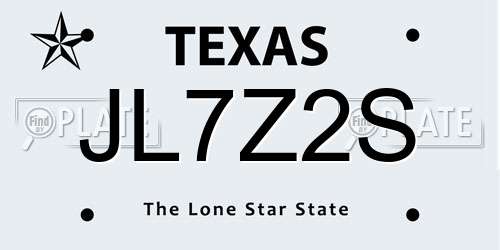 JL7Z2S Texas License Plate