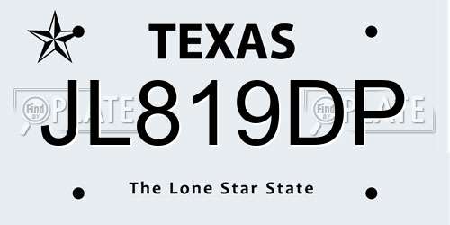 JL819DP Texas License Plate
