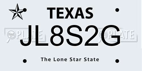 JL8S2G Texas License Plate