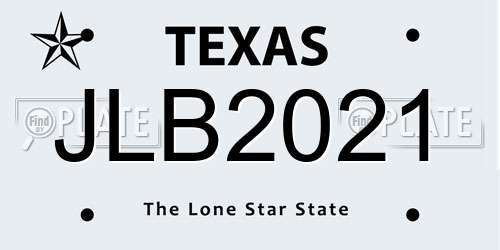 JLB2021 Texas License Plate
