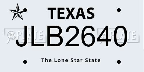 JLB2640 Texas License Plate