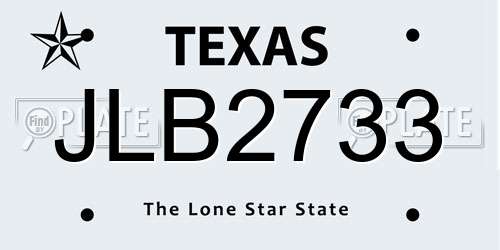 JLB2733 Texas License Plate