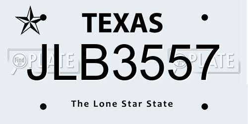 JLB3557 Texas License Plate