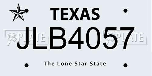 JLB4057 Texas License Plate