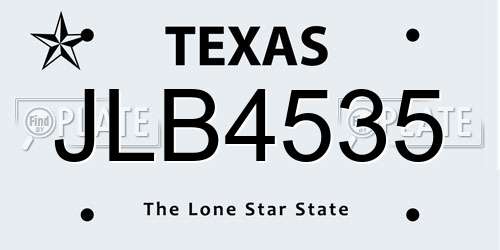 JLB4535 Texas License Plate