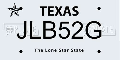 JLB52G Texas License Plate