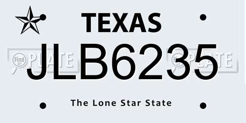 JLB6235 Texas License Plate