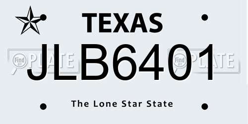 JLB6401 Texas License Plate