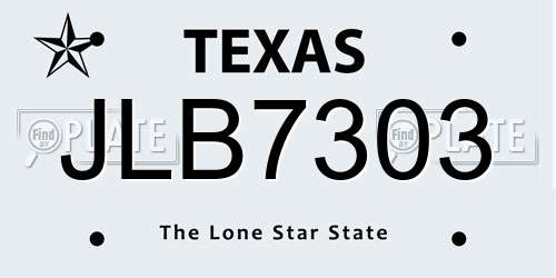 JLB7303 Texas License Plate