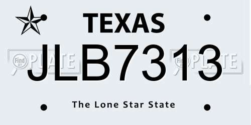 JLB7313 Texas License Plate