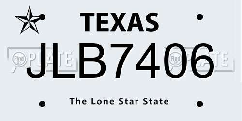 JLB7406 Texas License Plate