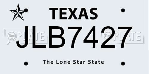 JLB7427 Texas License Plate