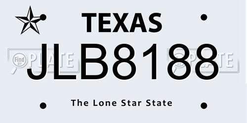 JLB8188 Texas License Plate
