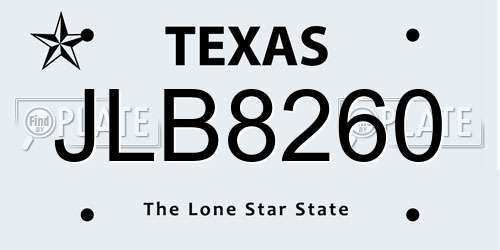 JLB8260 Texas License Plate
