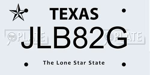 JLB82G Texas License Plate