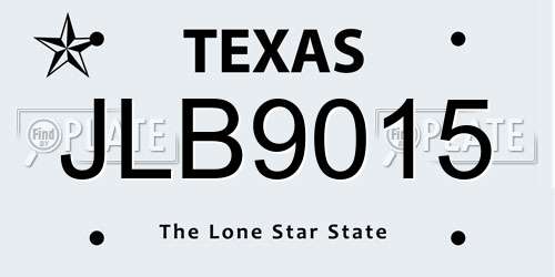 JLB9015 Texas License Plate