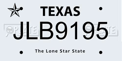 JLB9195 Texas License Plate