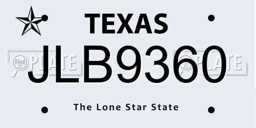 JLB9360 Texas License Plate