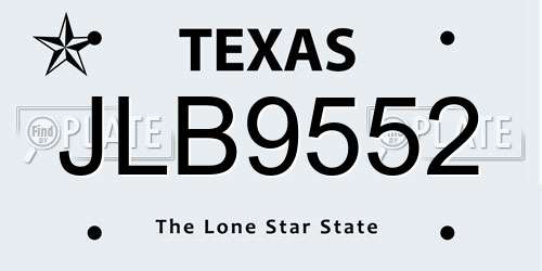 JLB9552 Texas License Plate