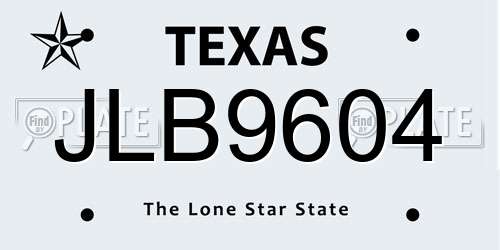 JLB9604 Texas License Plate