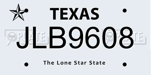 JLB9608 Texas License Plate