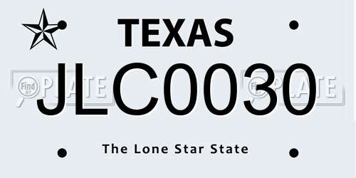 JLC0030 Texas License Plate