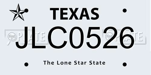 JLC0526 Texas License Plate