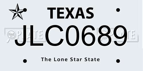 JLC0689 Texas License Plate