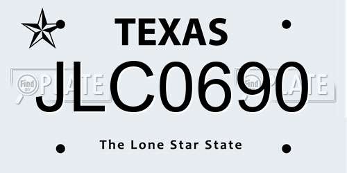 JLC0690 Texas License Plate