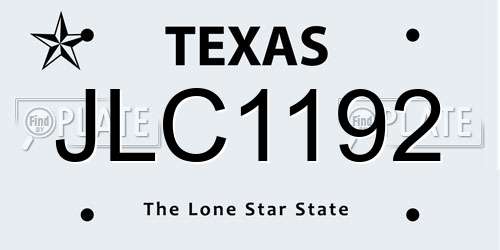 JLC1192 Texas License Plate