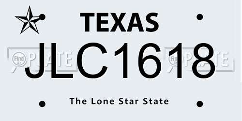 JLC1618 Texas License Plate