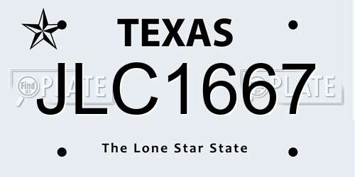 JLC1667 Texas License Plate