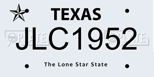 JLC1952 Texas License Plate