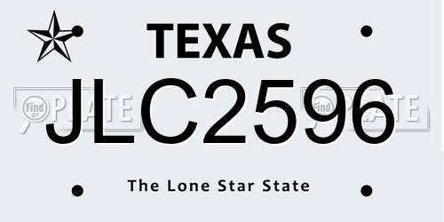JLC2596 Texas License Plate