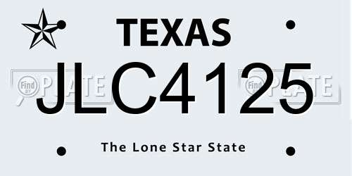 JLC4125 Texas License Plate